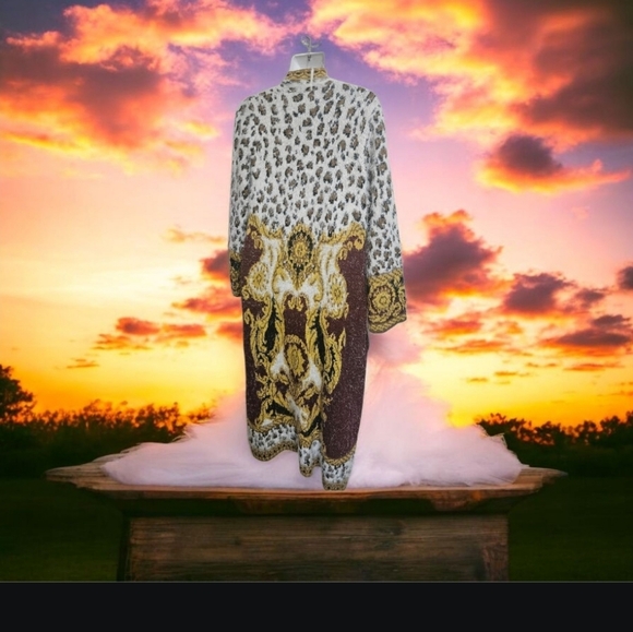 MAXSPORT maxi sweater NWT size S 368$ tag still on gold burgundy cream. … - Picture 3 of 15